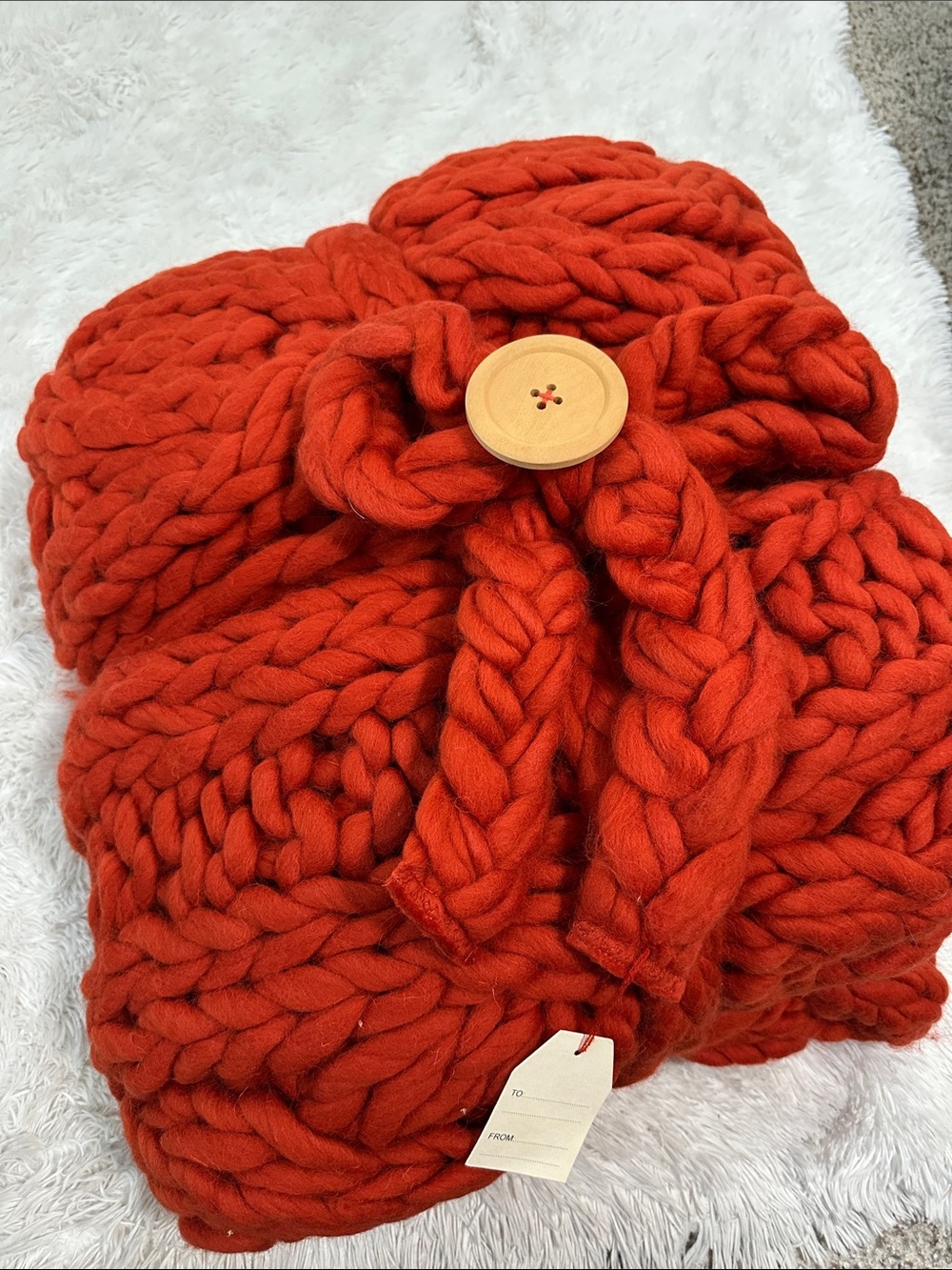 🥕 NWT Anthropologie Chunky Cable Knit Throw Blanket 50”x70”